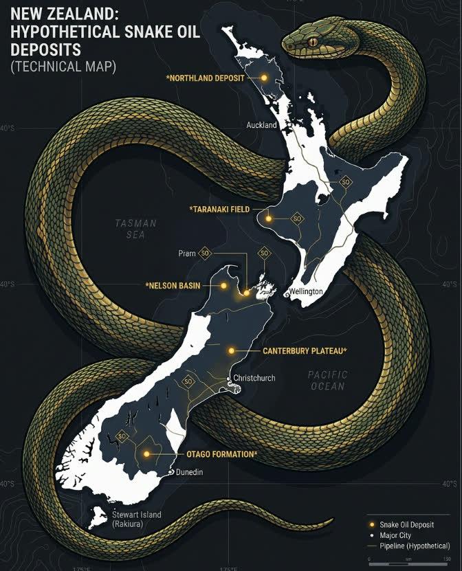 NZ Snake Oil Deposit Map
